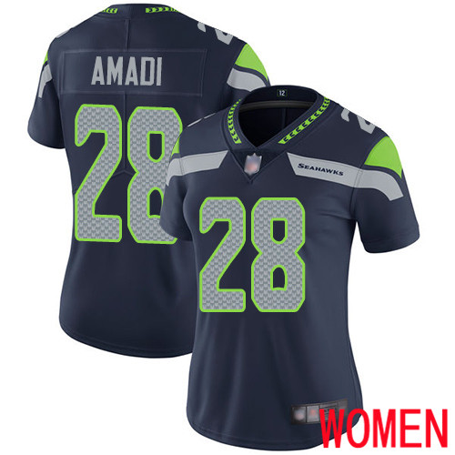 Seattle Seahawks Limited Navy Blue Women Ugo Amadi Home Jersey NFL Football #28 Vapor Untouchable->seattle seahawks->NFL Jersey